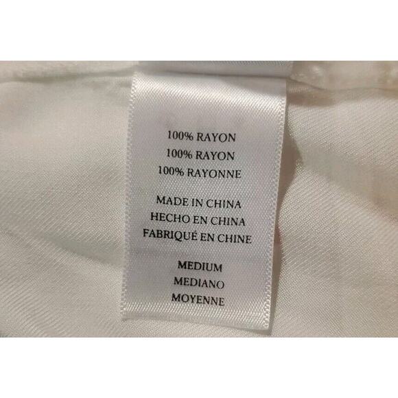 Anthropologie Rails M White Button Down Long Sleeve Pink Hearts Waist Tie Shirt - Picture 12 of 15